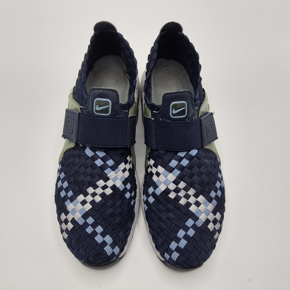 Nike Women Navy Woven Slip-On Shoes with Light Blue Accent